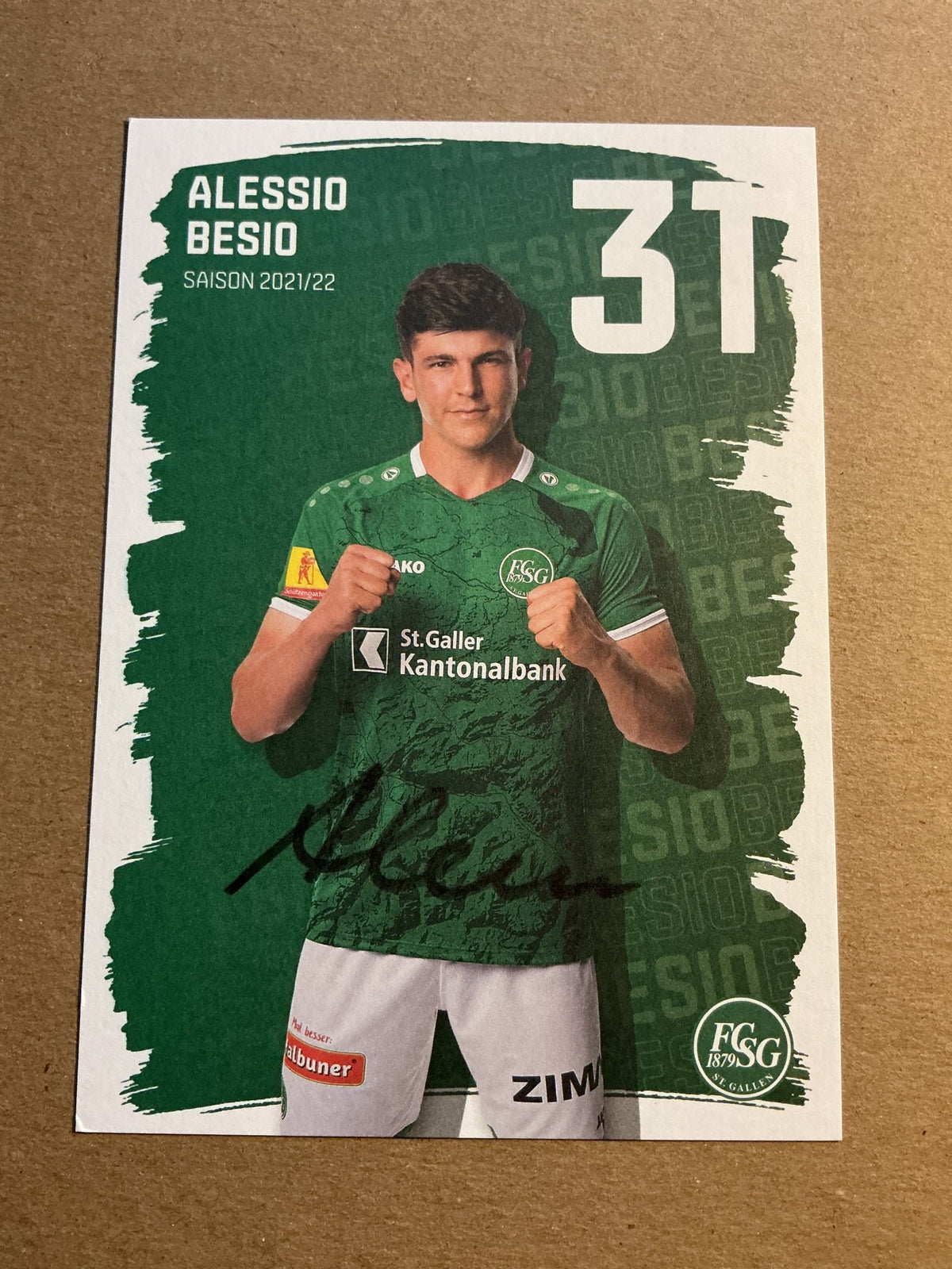 Alessio Besio, Switzerland 🇨🇭 FC St. Gallen 2021/22 hand signed - Autographs-World