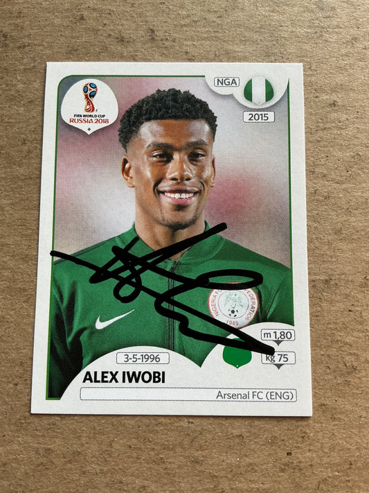 Alex Iwobi, Nigeria 🇳🇬 FIFA World Cup 2018 Panini hand signed - Autographs-World