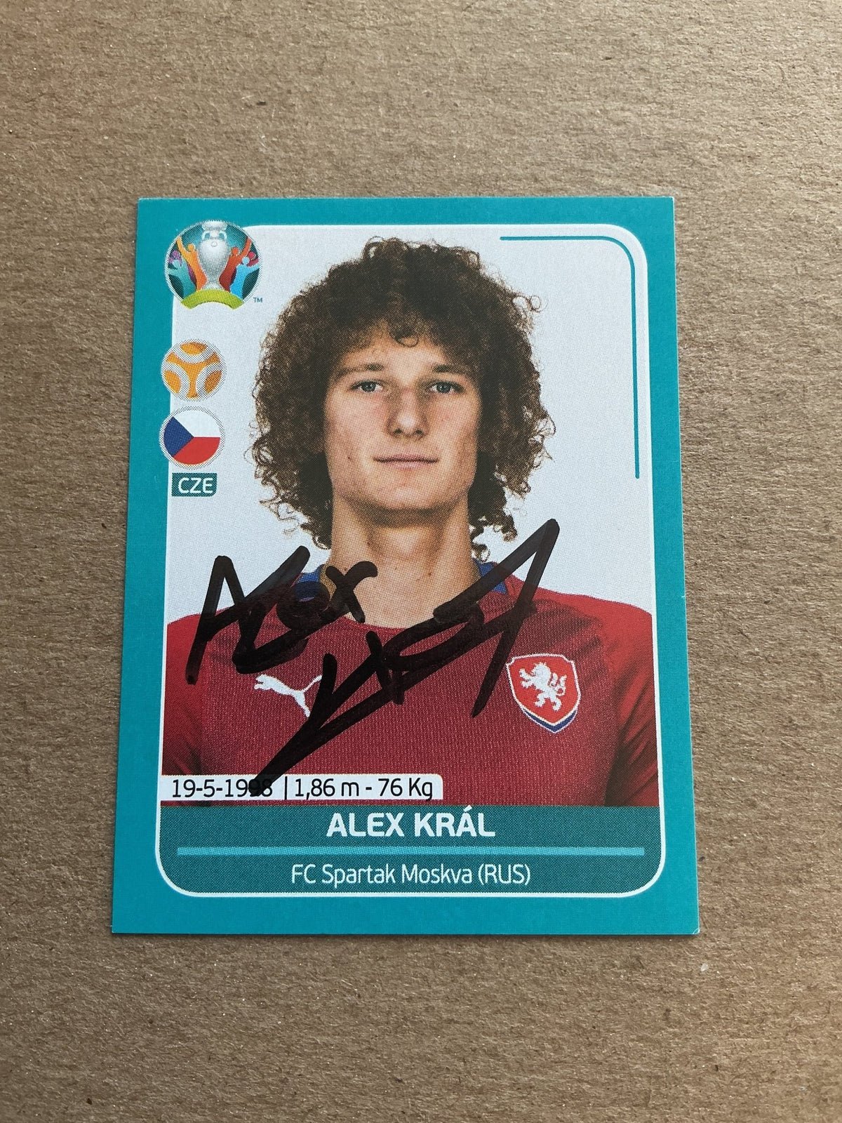 Alex Král, Czech Republic 🇨🇿 UEFA Euro 2020 Panini hand signed - Autographs-World