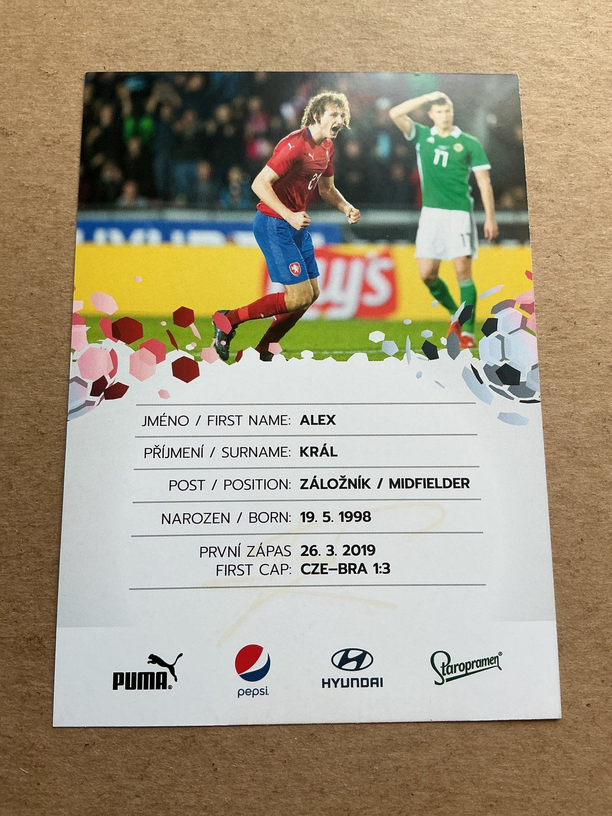 Alex Král, Czech Republic 🇨🇿 UEFA Euro Cup 2020 hand signed - Autographs-World