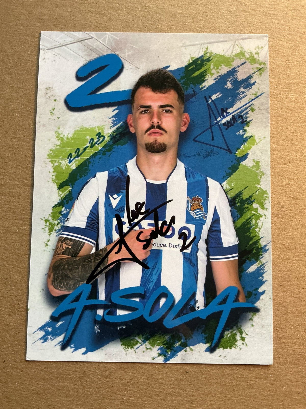 Álex Sola, Spain 🇪🇸 Real Sociedad 2022/23 hand signed - Autographs-World