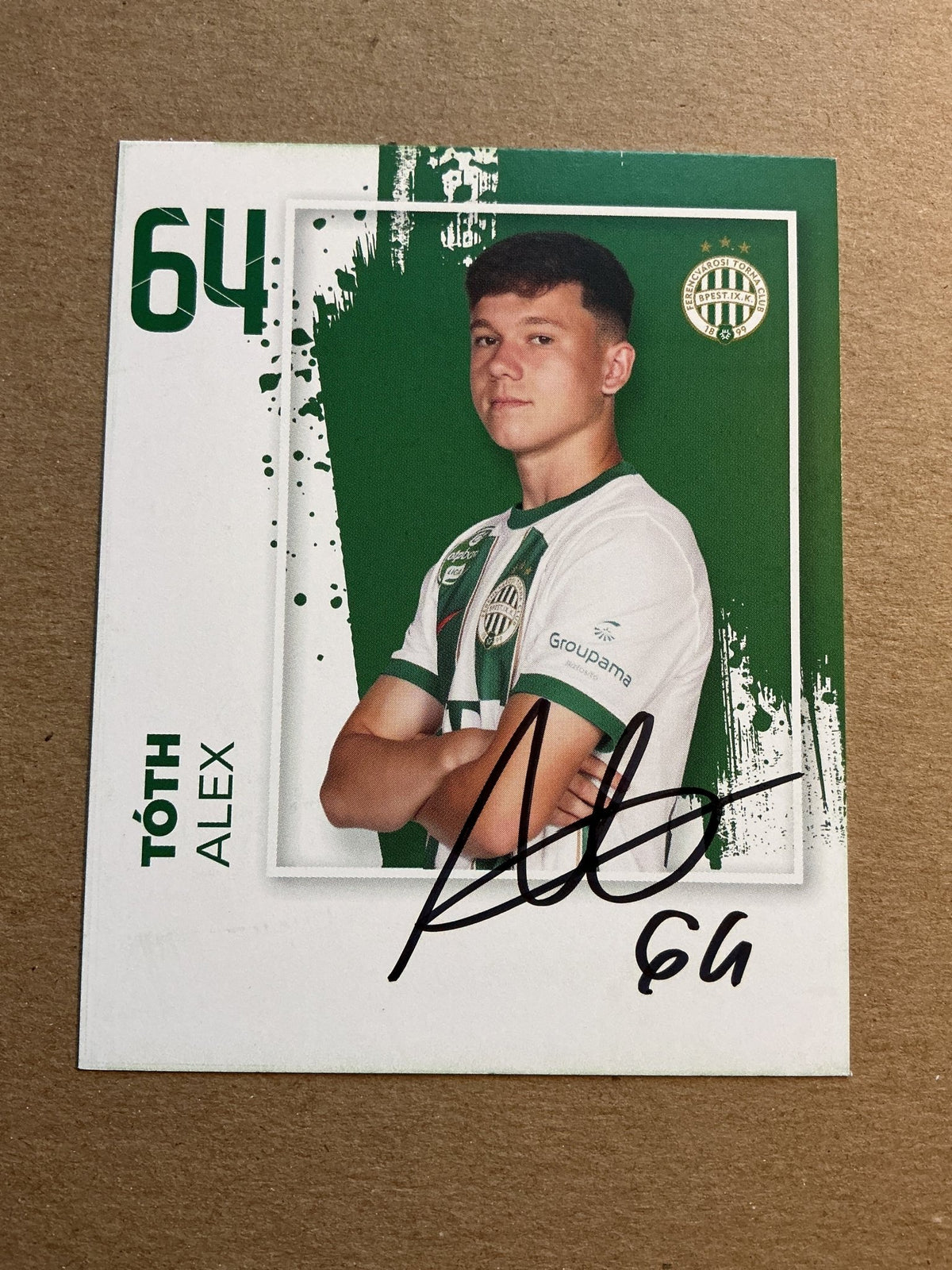 Alex Tóth, Hungary 🇭🇺 Ferencváros TC 2023/24 hand signed - Autographs-World