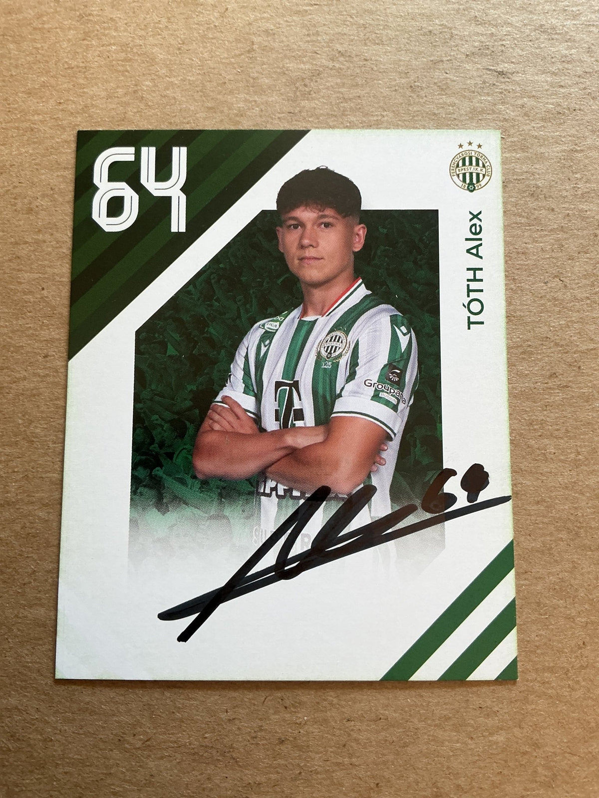 Alex Toth, Hungary 🇭🇺 Ferencvaros TC 2024/25 hand signed - Autographs-World