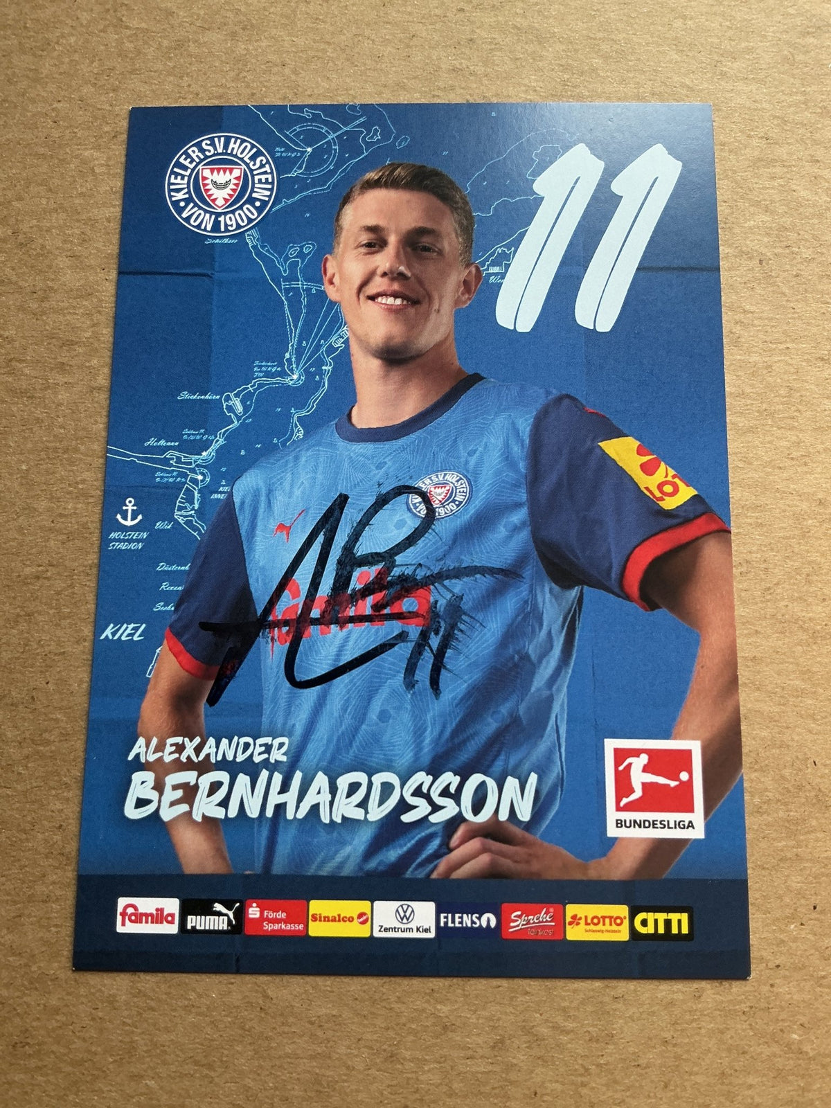 Alexander Bernhardsson, Sweden 🇸🇪 Holstein Kiel 2024/25 hand signed - Autographs-World