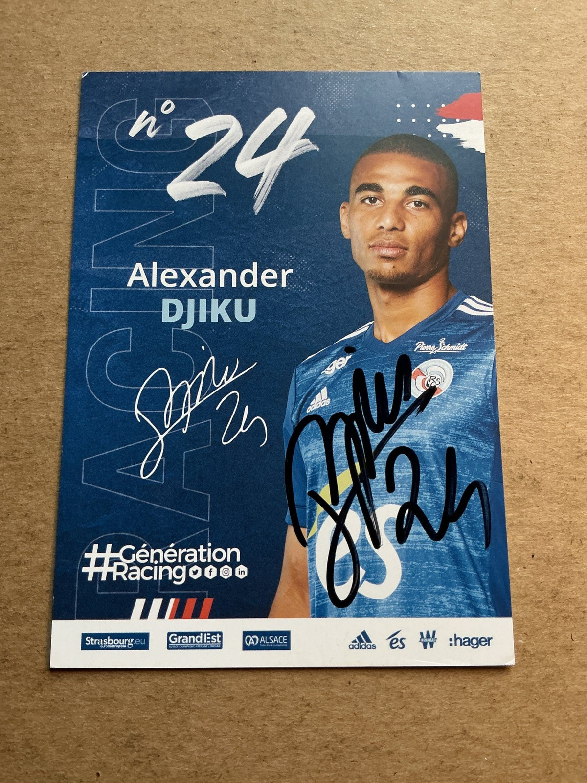 Alexander Djiku, Ghana 🇬🇭 RC Strasbourg 2020/21 hand signed - Autographs-World