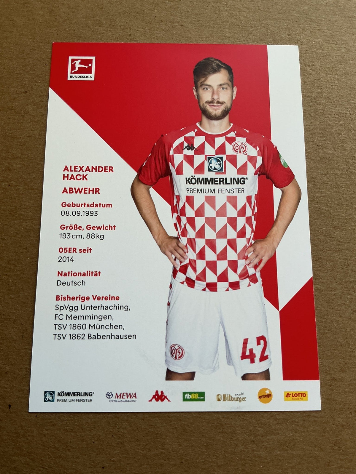 Alexander Hack, Germany 🇩🇪 FSV Mainz 05 2021/22 hand signed - Autographs-World