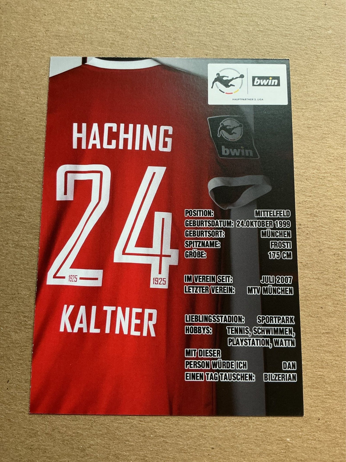 Alexander Kaltner, Germany 🇩🇪 SpVgg Unterhaching 2019/20 hand signed - Autographs-World
