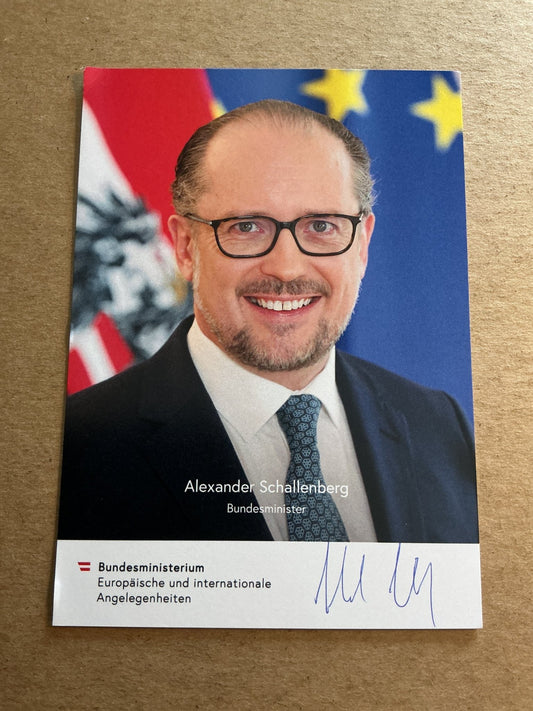 Alexander Schallenberg, Austria 🇦🇹 Minister for International Affairs 2025 hand signed - Autographs-World