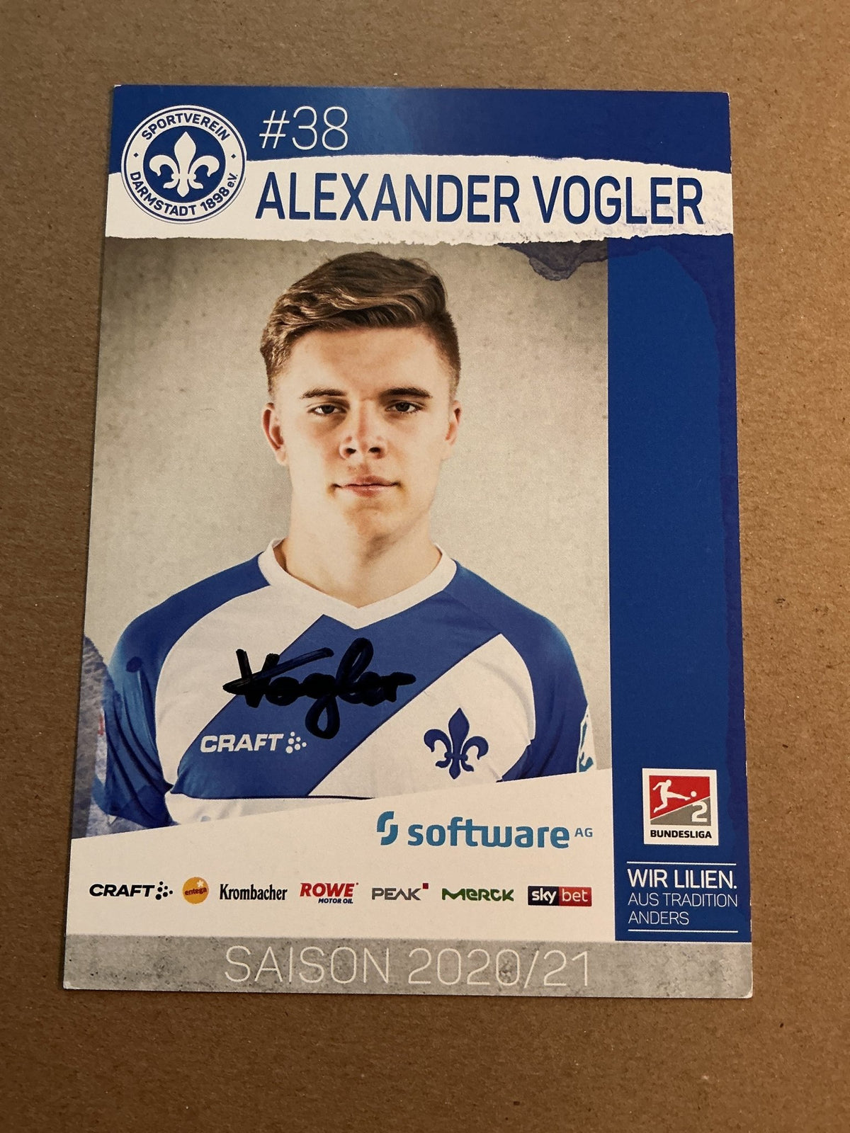 Alexander Vogler, Germany 🇩🇪 SV Darmstadt 98 2020/21 hand signed - Autographs-World