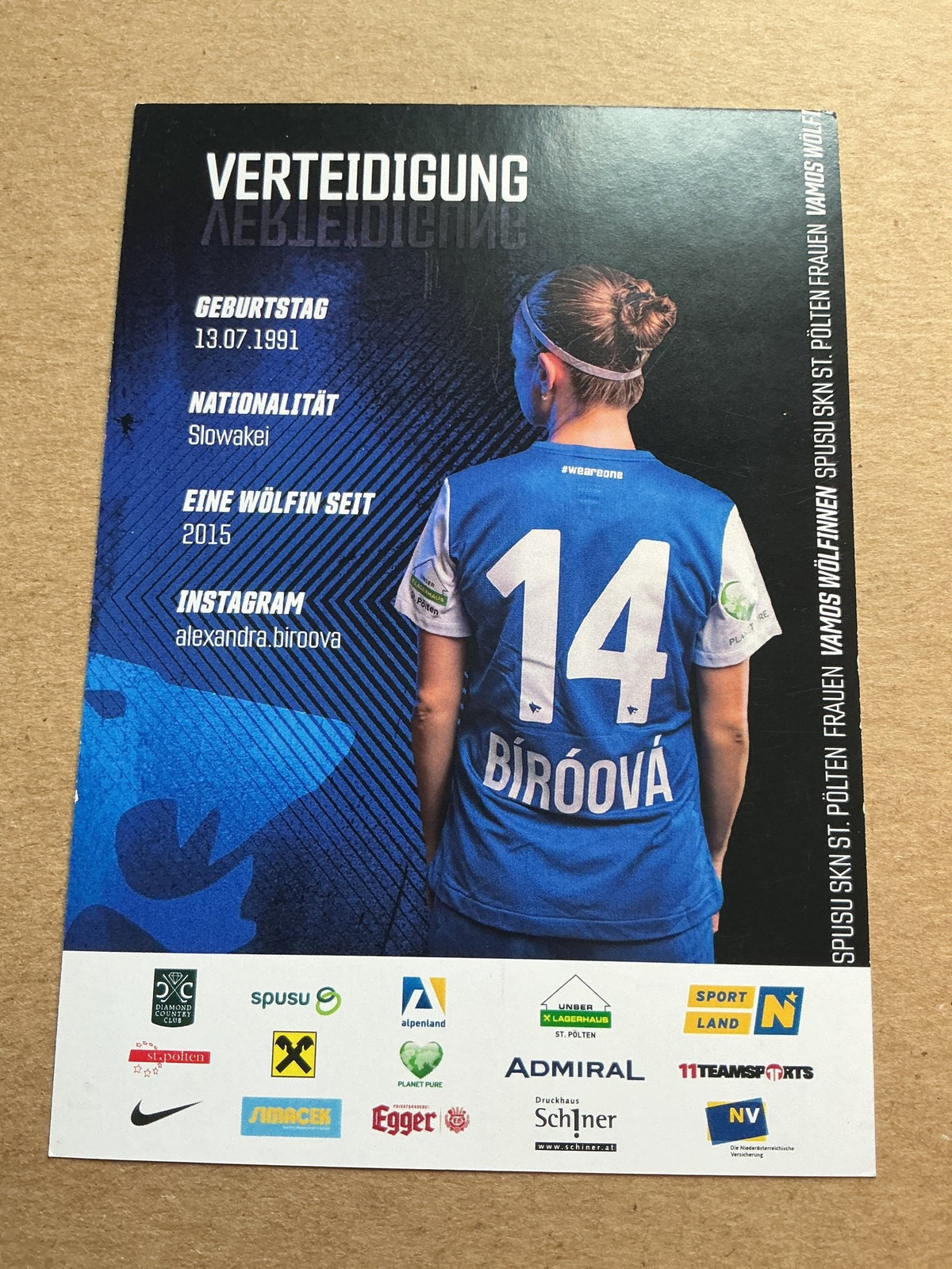 Alexandra Biroova, Slovakia 🇸🇰 SKN St.Pölten 2022/23 hand signed - Autographs-World