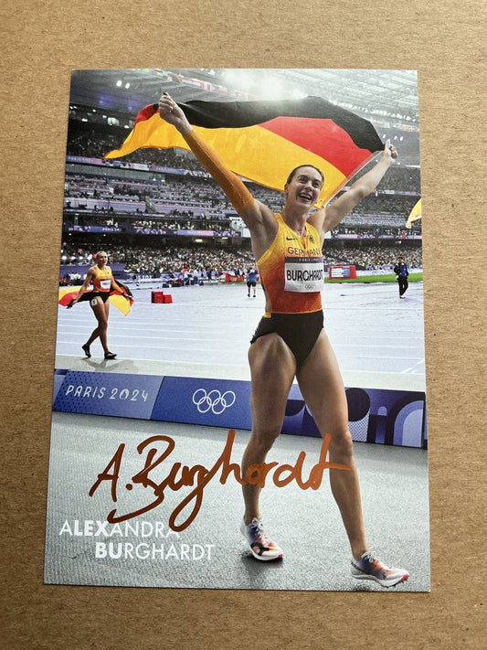 Alexandra Burghardt, Germany 🇩🇪 Athletics Summer Olympics 2024 hand signed - Autographs-World