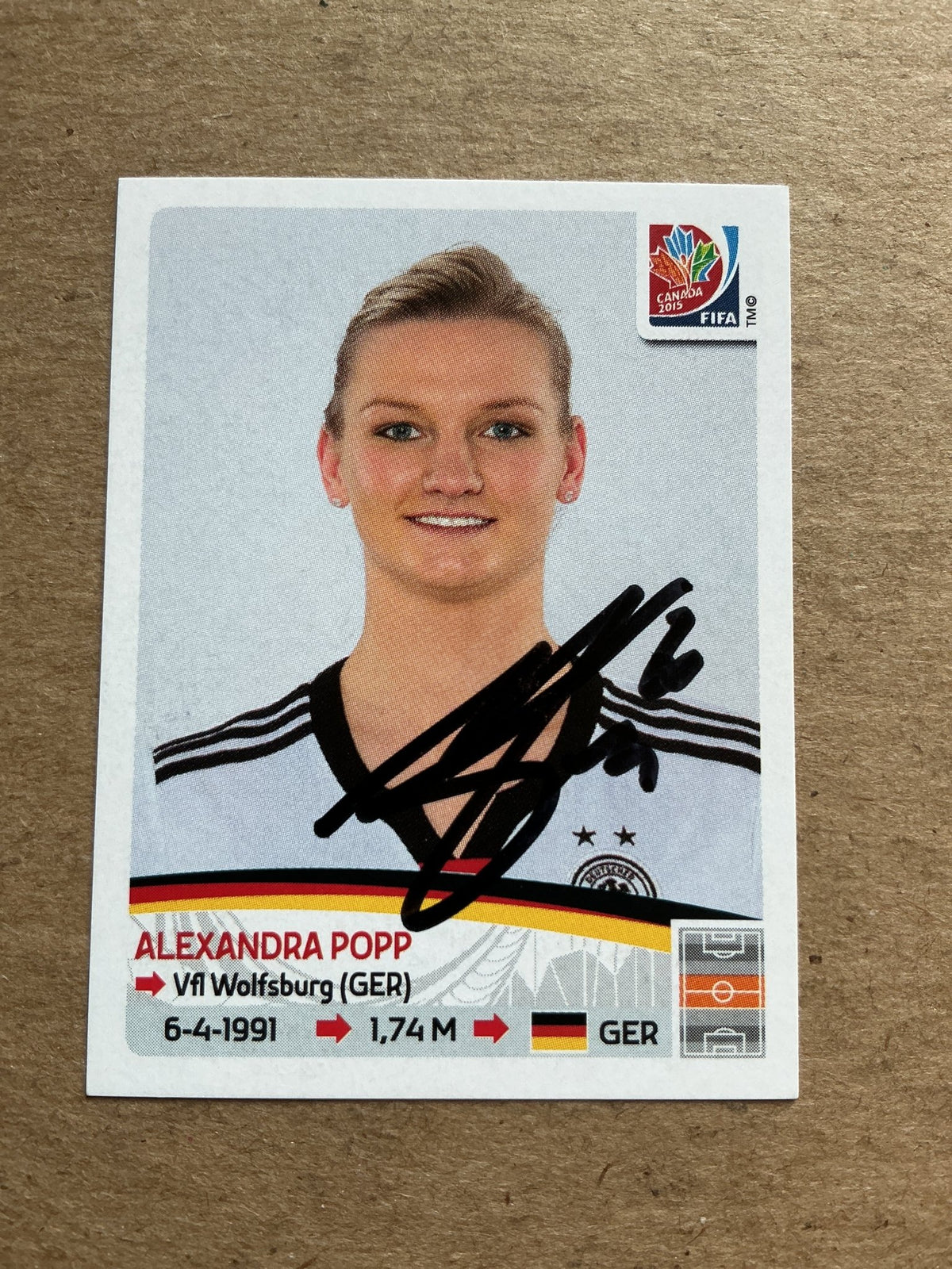 Alexandra Popp, Germany 🇩🇪 FIFA Women’s World Cup 2015 Panini hand signed - Autographs-World