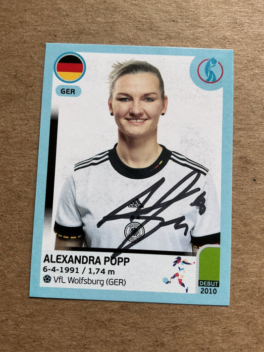 Alexandra Popp, Germany 🇩🇪 UEFA Women’s Euro Cup 2022 Panini hand signed - Autographs-World