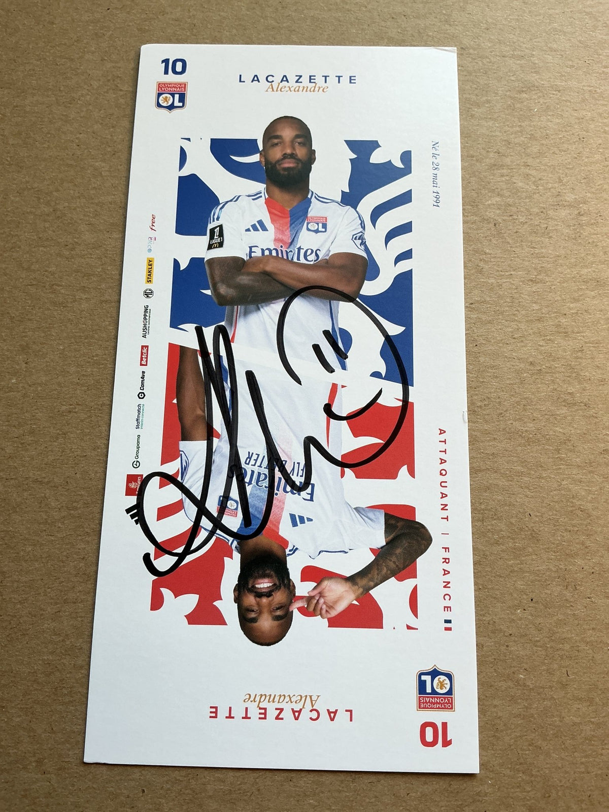 Alexandre Lacazette, France 🇫🇷 Olympique Lyon 2024/25 hand signed - Autographs-World