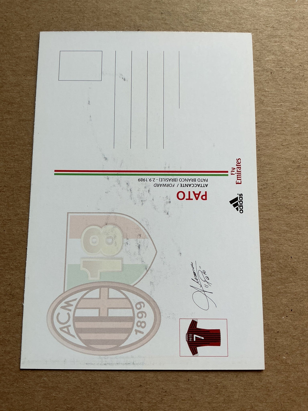 Alexandre Pato, Brazil 🇧🇷 AC Milan 2011/12 hand signed - Autographs-World