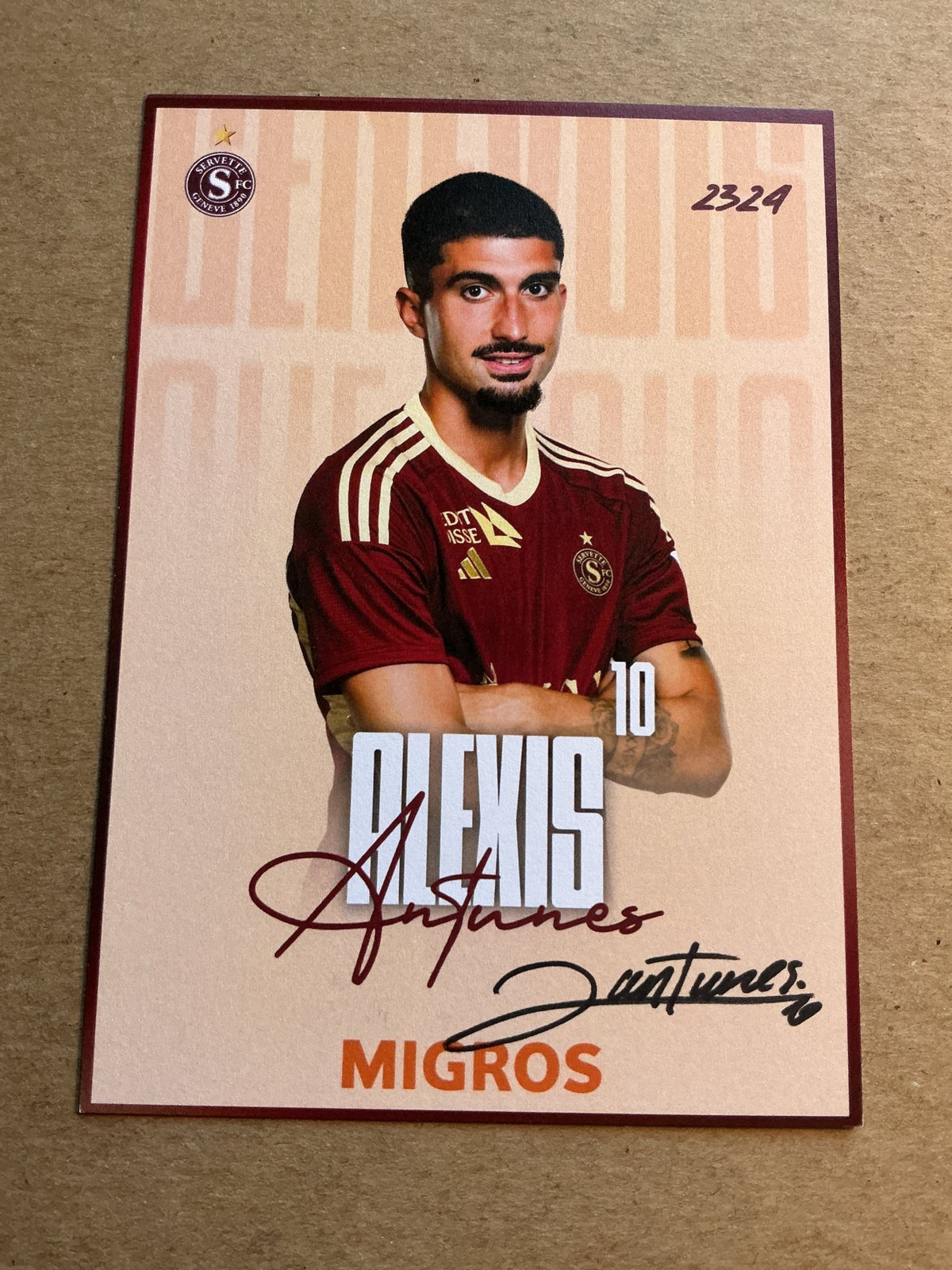 Alexis Antunes, Switzerland 🇨🇭 Servette FC 2023/24 hand signed - Autographs-World