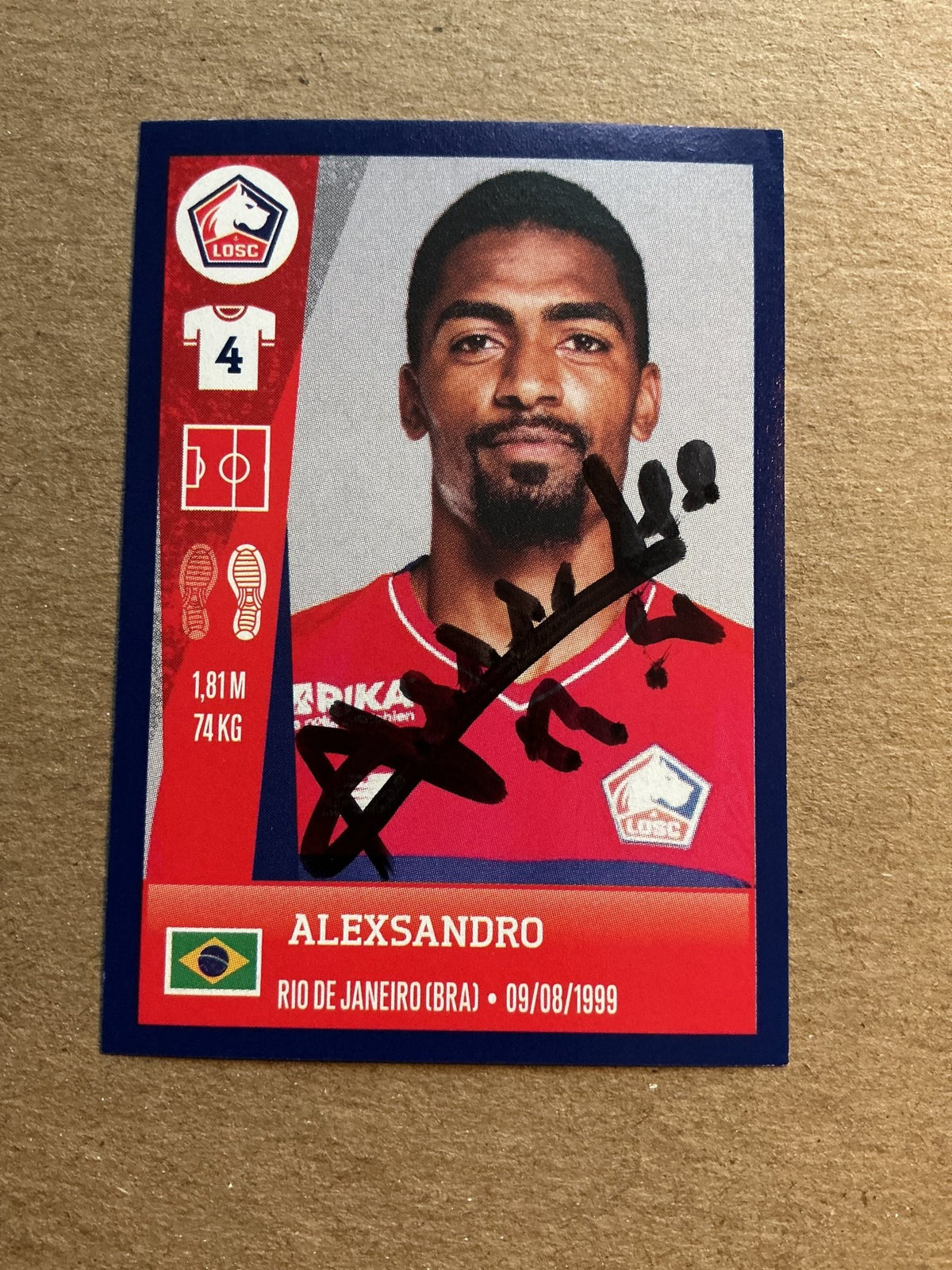 Alexsandro, Brazil 🇧🇷 Lille OSC 2023 Panini hand signed - Autographs-World