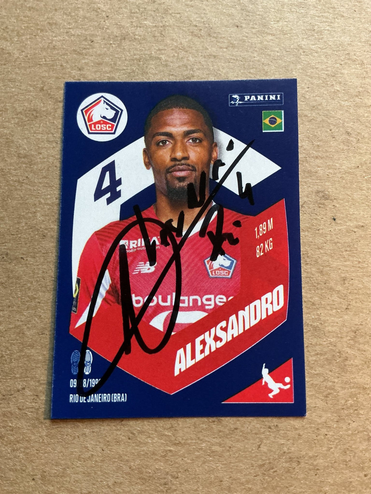 Alexsandro, Brazil 🇧🇷 Lille OSC 2024 Panini hand signed - Autographs-World