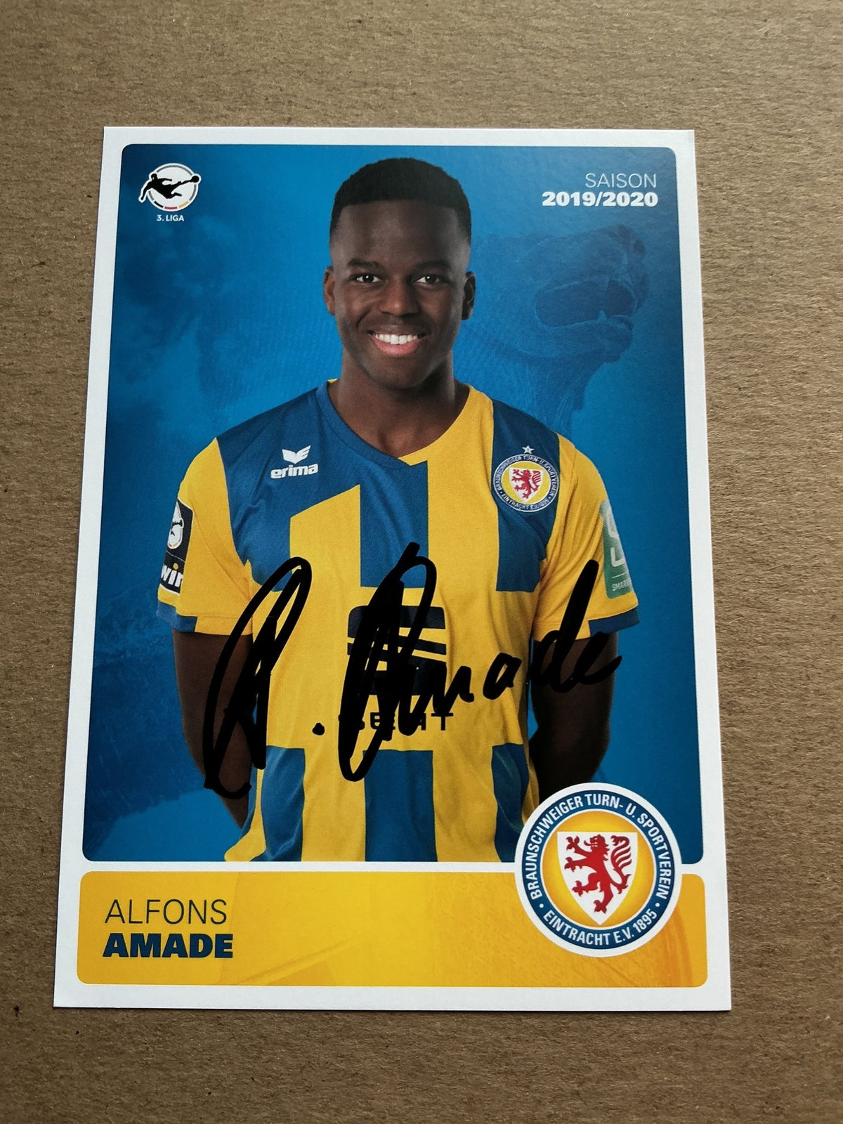 Alfons Amade, Germany 🇩🇪 Eintracht Braunschweig 2019/20 hand signed - Autographs-World