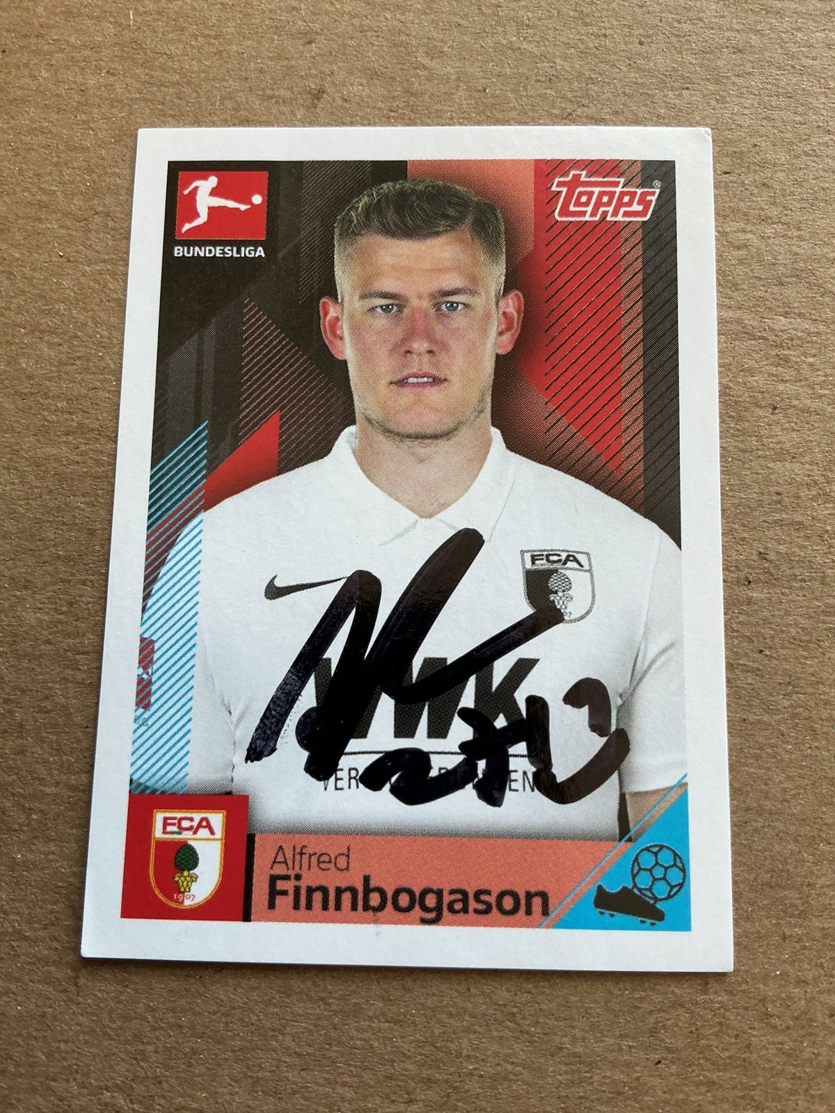 Alfred Finnbogason, Iceland 🇮🇸 FC Augsburg 2020/21 Topps hand signed - Autographs-World