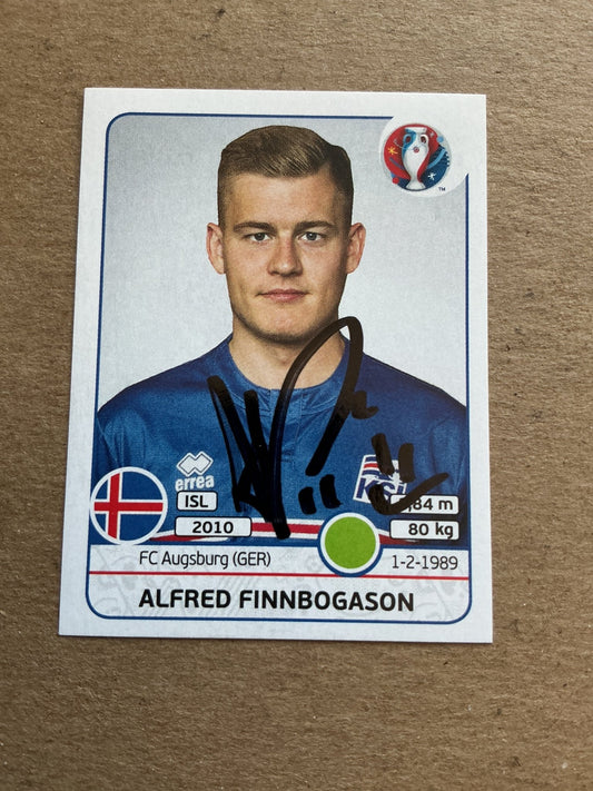 Alfred Finnbogason, Iceland 🇮🇸 UEFA Euro 2016 Panini hand signed - Autographs-World