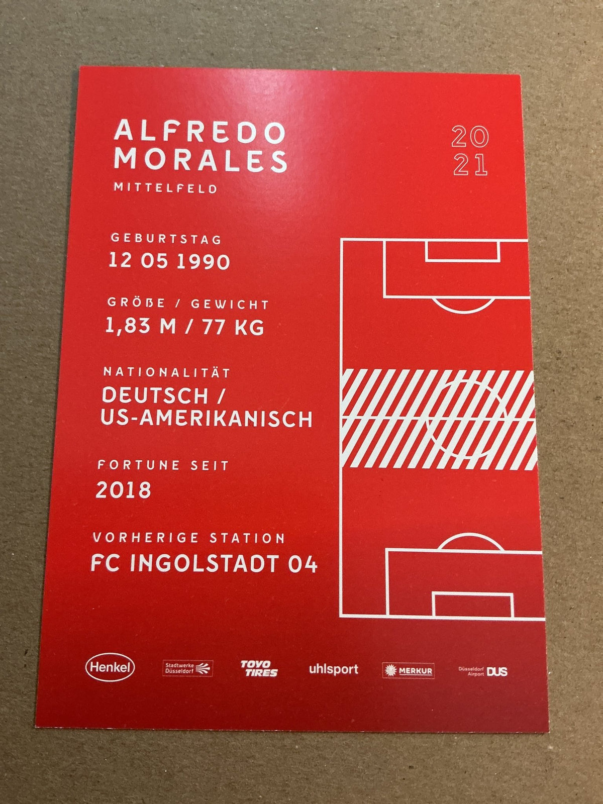 Alfredo Morales, USA 🇺🇸 Fortuna Düsseldorf 2020/21 hand signed - Autographs-World