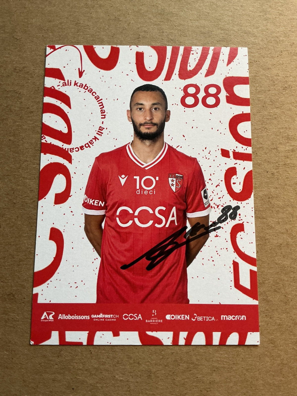 Ali Kabacalman, Switzerland 🇨🇭 FC Sion 2023/24 hand signed - Autographs-World