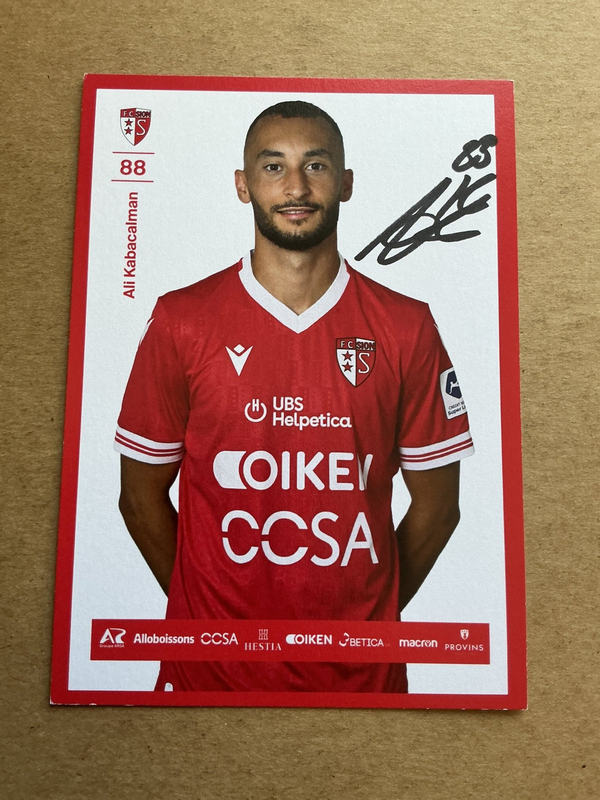 Ali Kabacalman, Switzerland 🇨🇭 FC Sion 2024/25 hand signed - Autographs-World