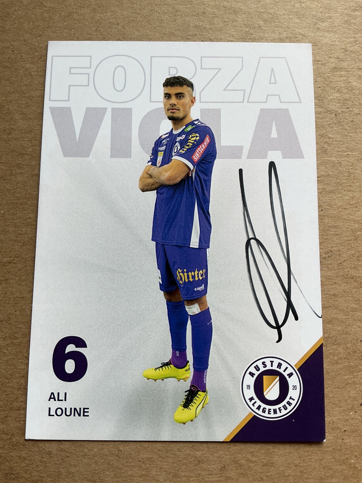 Ali Loune, Morocco 🇲🇦 Austria Klagenfurt 2023/24 hand signed - Autographs-World