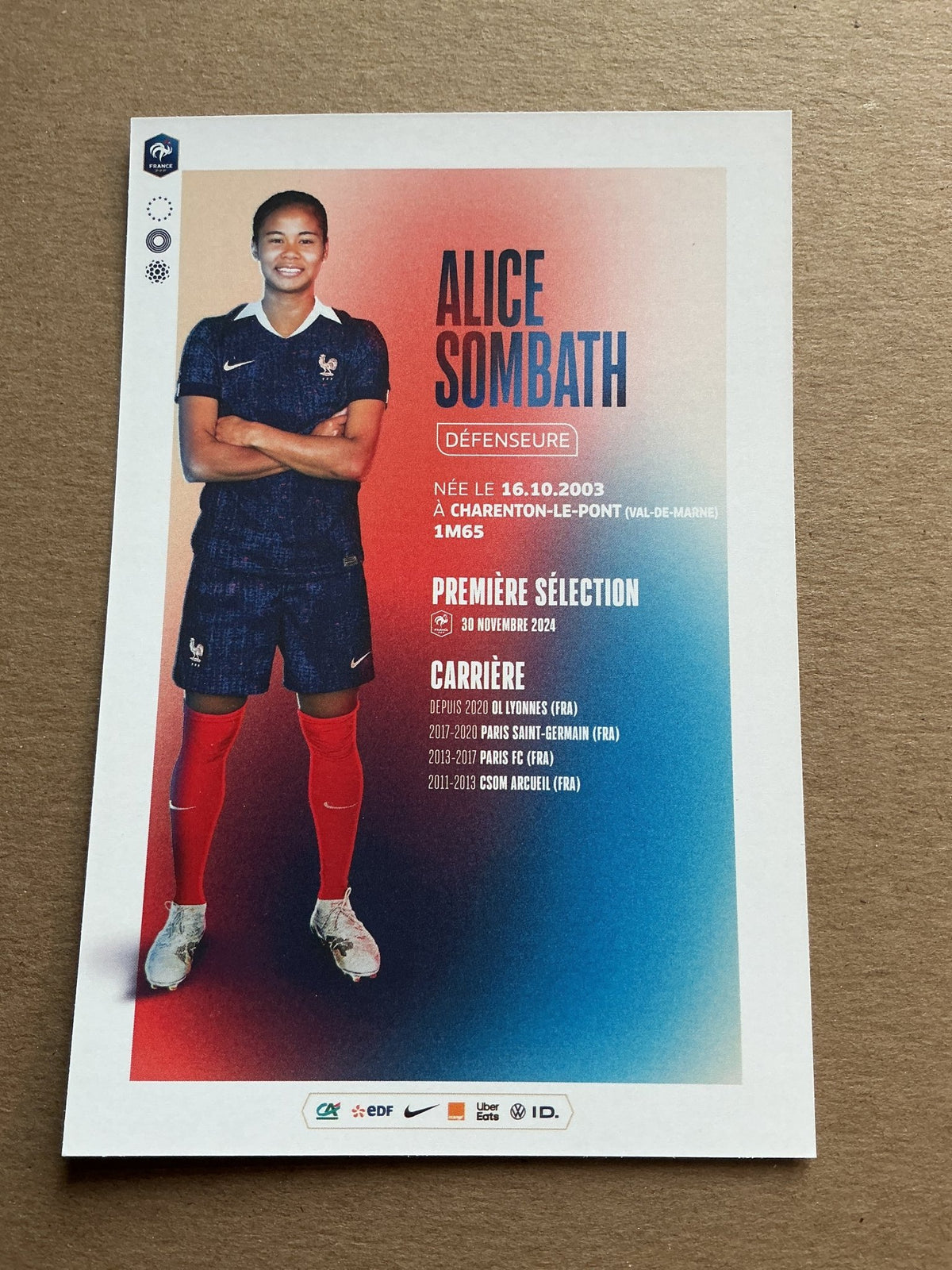 Alice Sombath, France 🇫🇷 UEFA Women’s Euro 2025 hand signed - Autographs-World