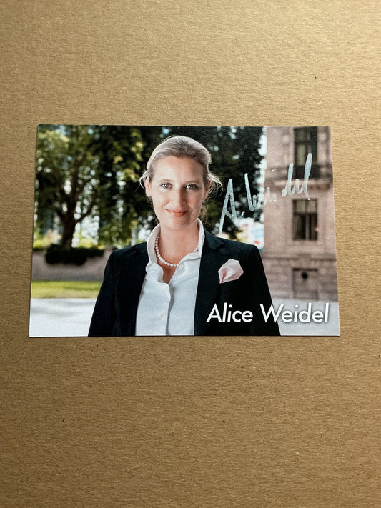 Alice Weidel, Germany 🇩🇪 Member of Parlament 2025 hand signed - Autographs-World