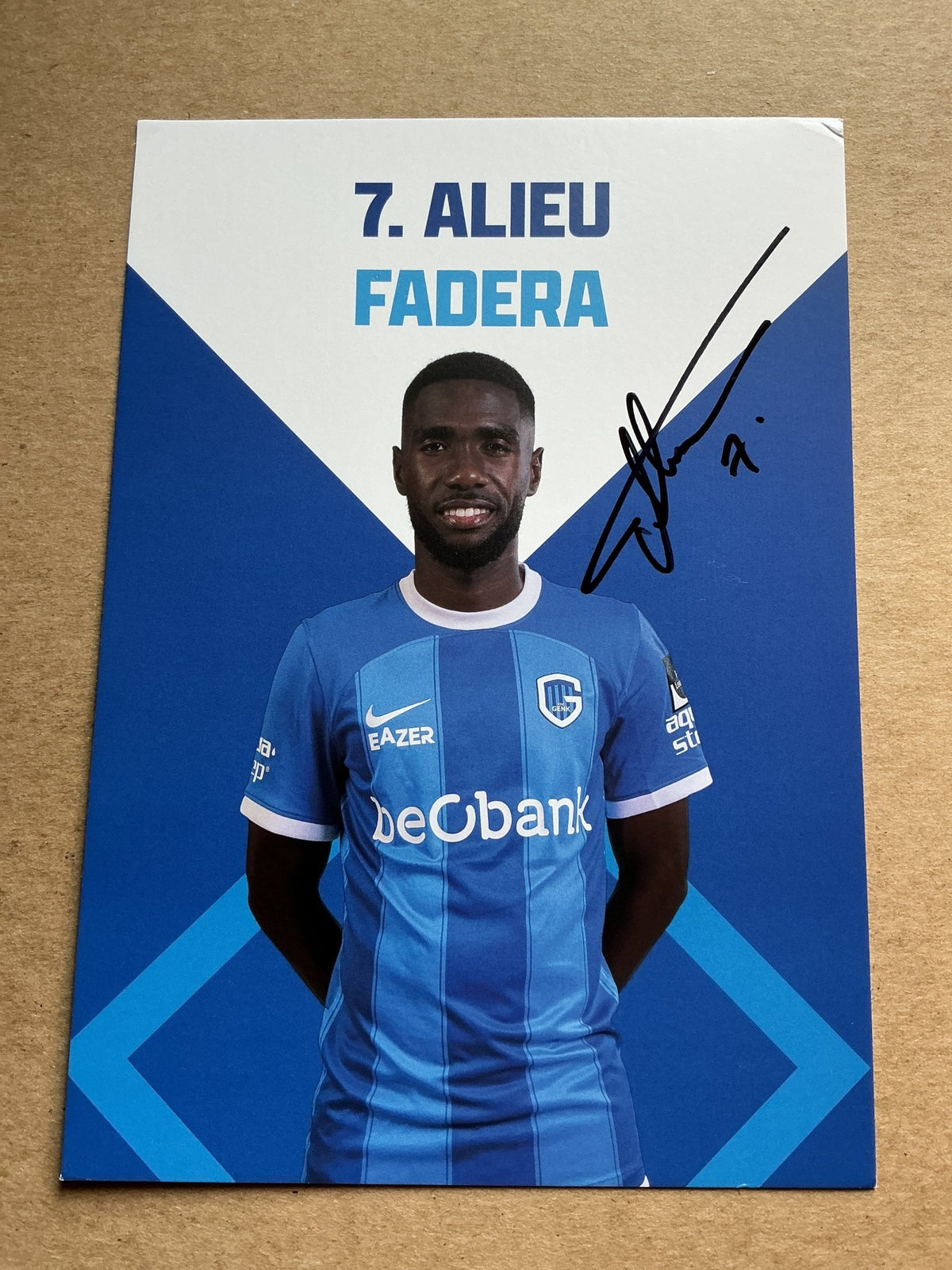 Alieu Fadera, Gambia 🇬🇲 KRC Genk 2023/24 hand signed - Autographs-World