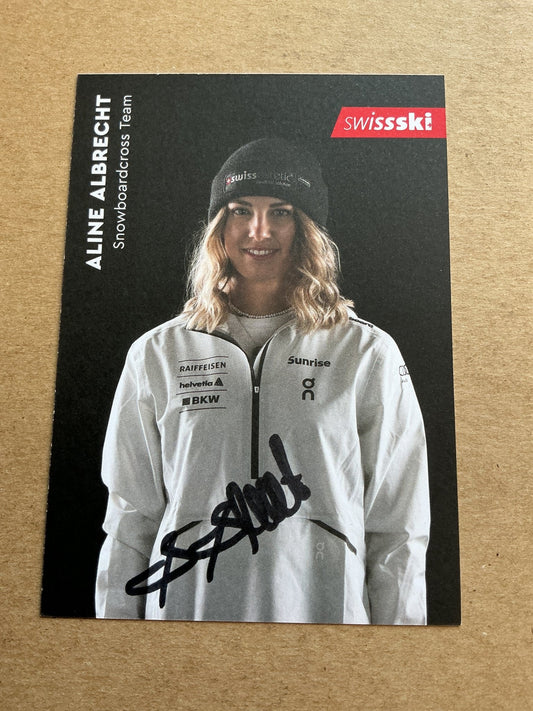 Aline Albrecht, Switzerland 🇨🇭 Snowboardcross Winter Sports 2024/25 hand signed - Autographs-World
