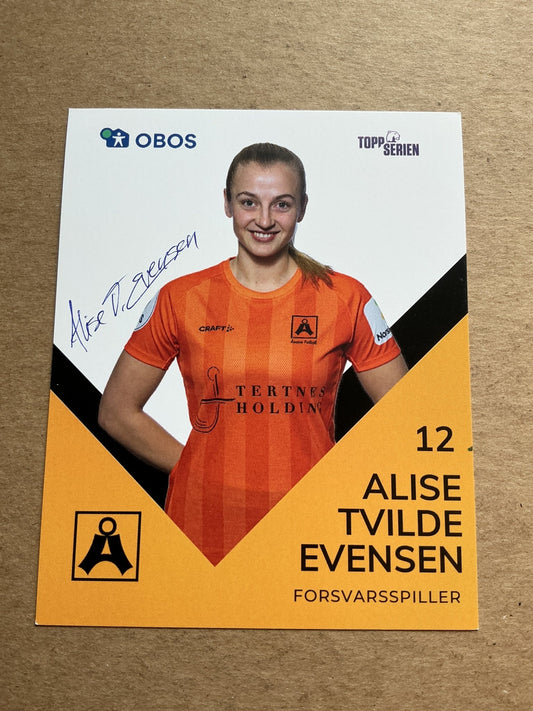 Alise Evensen, Norway 🇳🇴 Åsane 2024/25 hand signed - Autographs-World