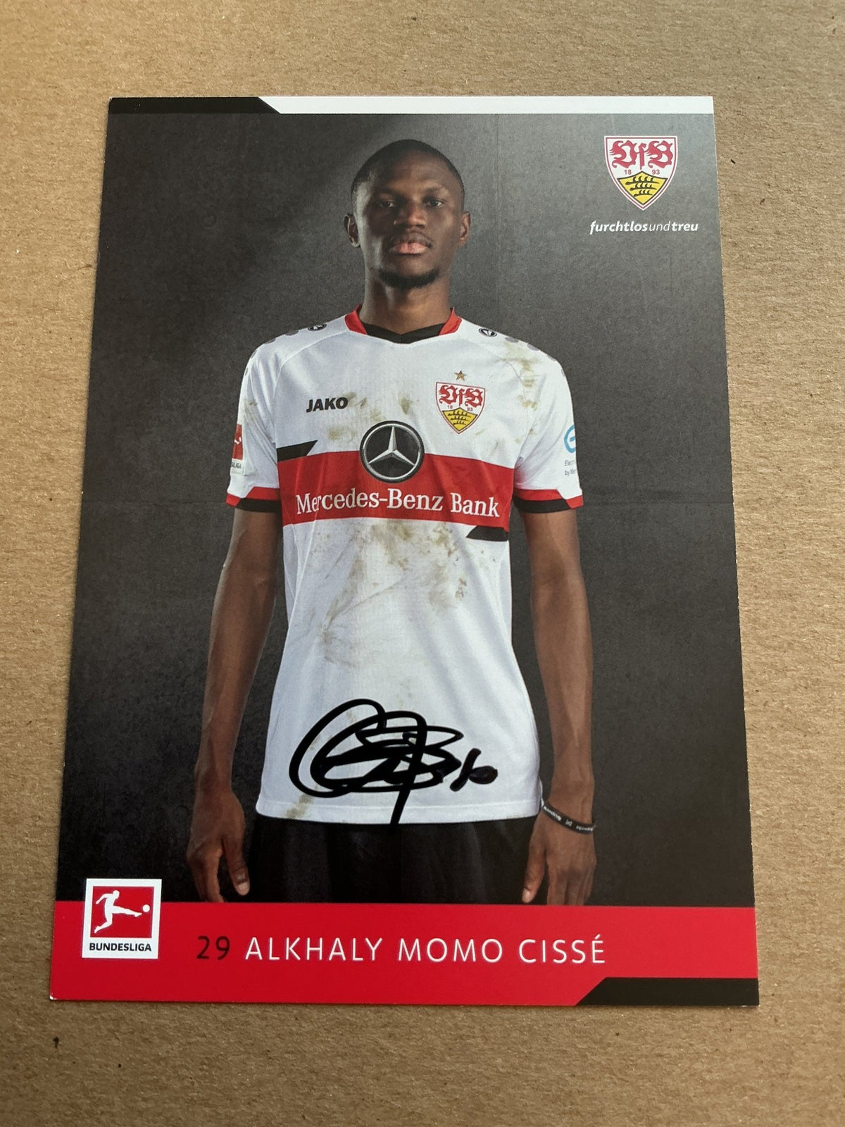 Alkaly Momo Cissé, Guinea 🇬🇳 VfB Stuttgart 2021/22 hand signed - Autographs-World