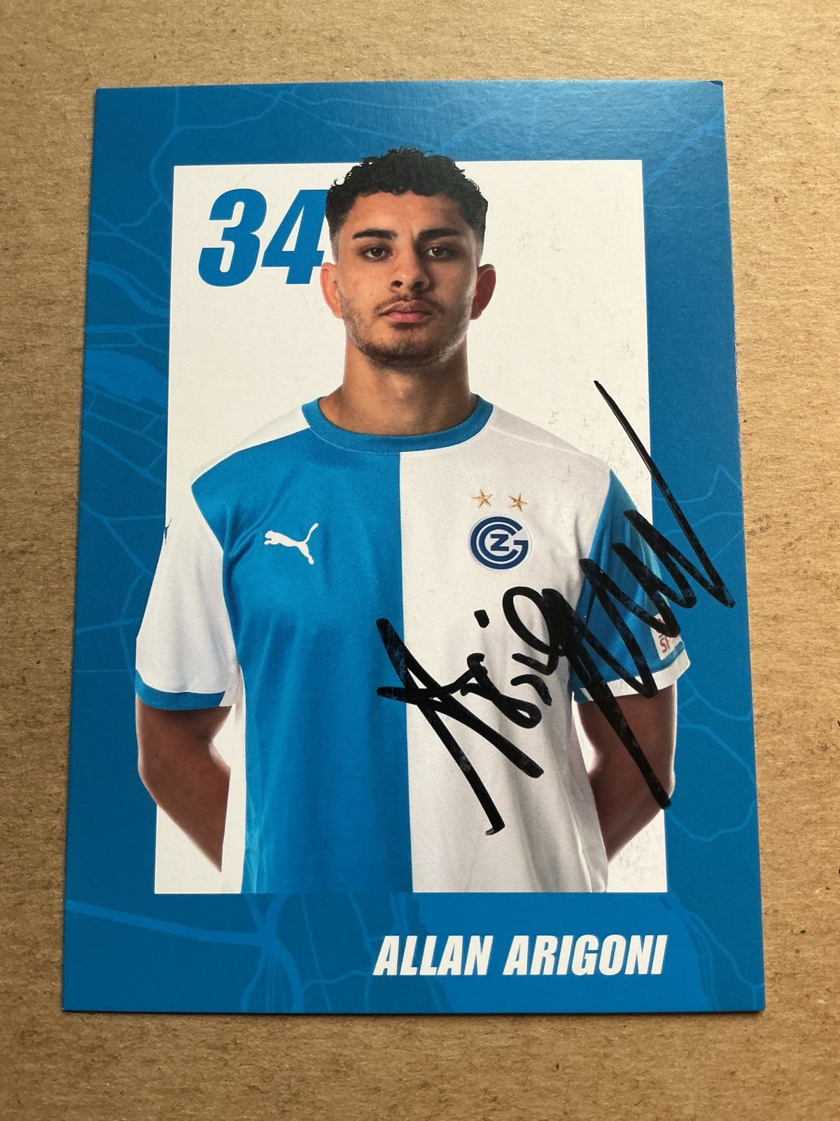 Allan Arigoni, Switzerland 🇨🇭 Grasshopper Club Zürich 2020/21 hand signed - Autographs-World