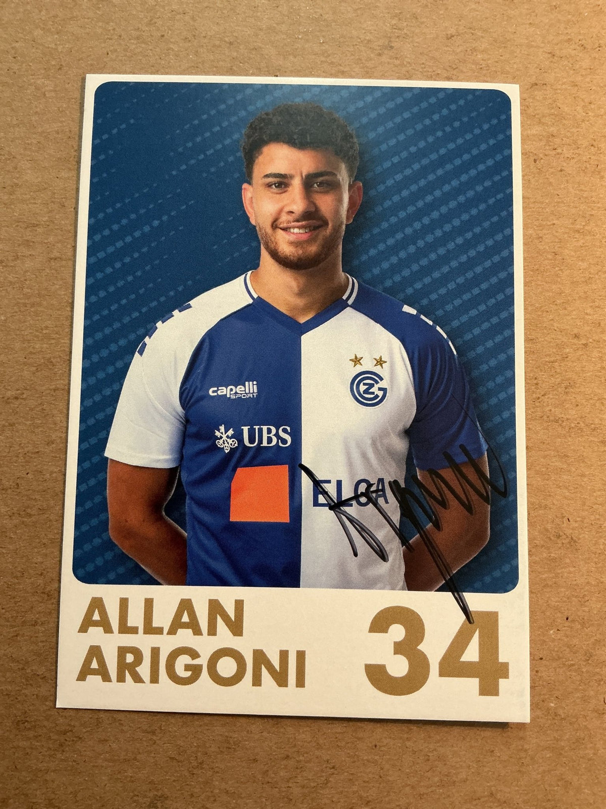 Allan Arigoni, Switzerland 🇨🇭 Grasshopper Zürich 2025/26 hand signed - Autographs-World