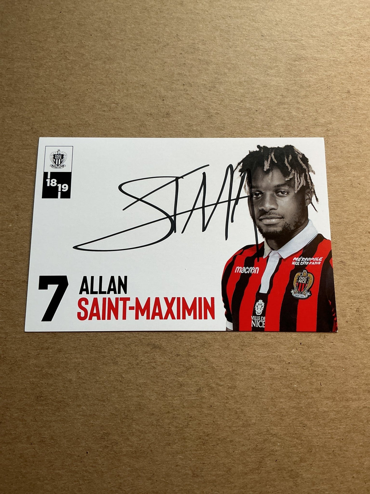 Allan Saint-Maximin, France 🇫🇷 OGC Nice 2018/19 hand signed - Autographs-World