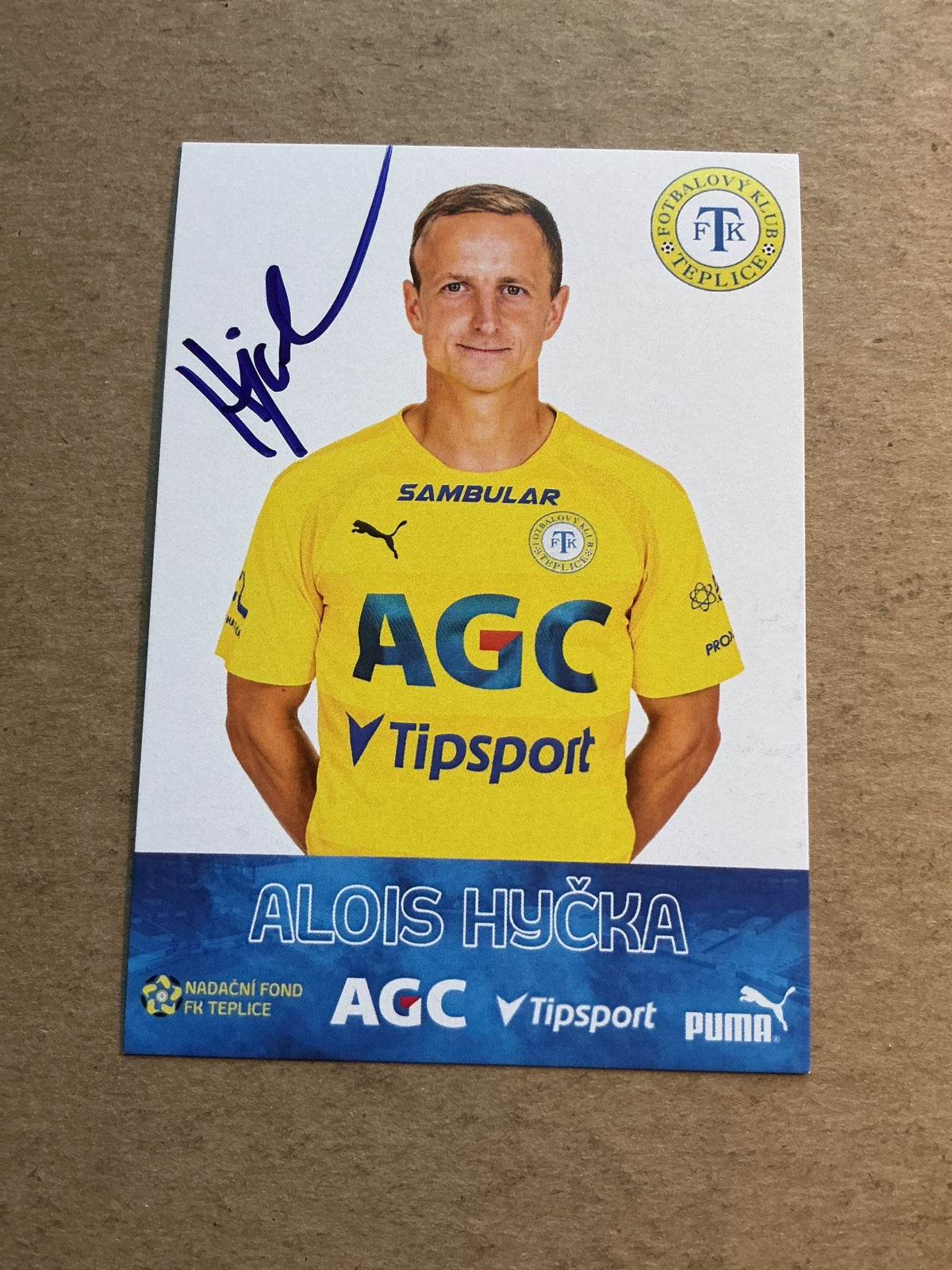 Alois Hyčka, Czech Republic 🇨🇿 FK Teplice 2022/23 hand signed - Autographs-World