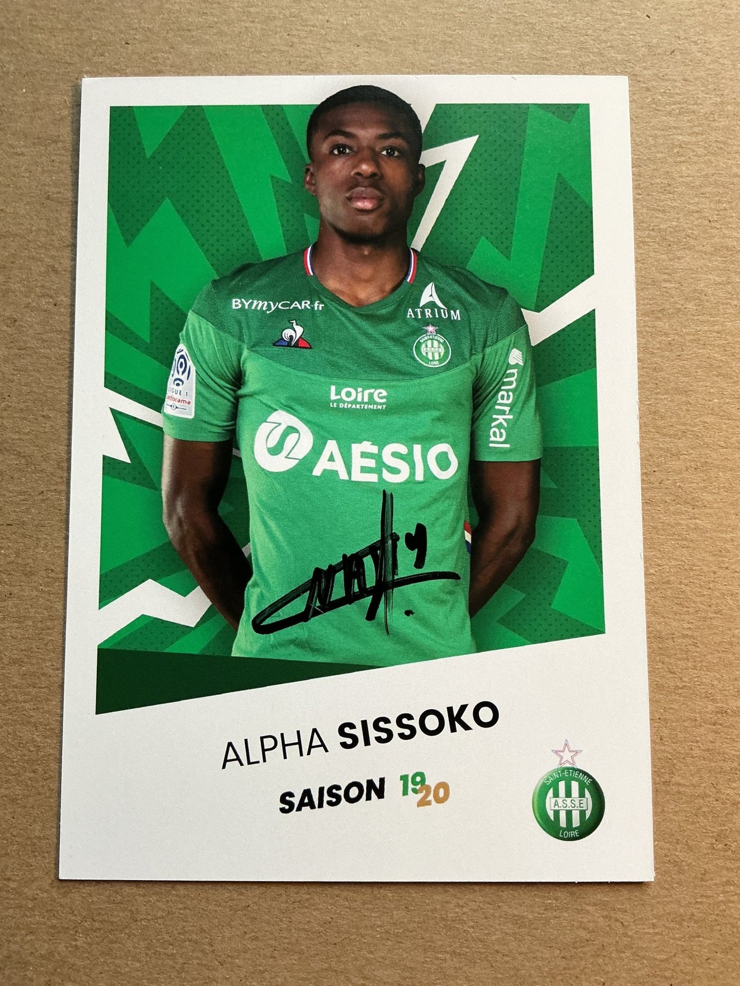 Alpha Sissoko, France 🇫🇷 AS Saint-Étienne 2019/20 hand signed - Autographs-World