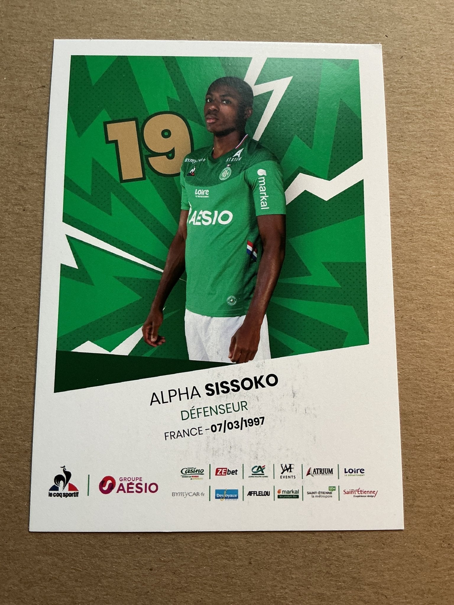 Alpha Sissoko, France 🇫🇷 AS Saint-Étienne 2019/20 hand signed - Autographs-World