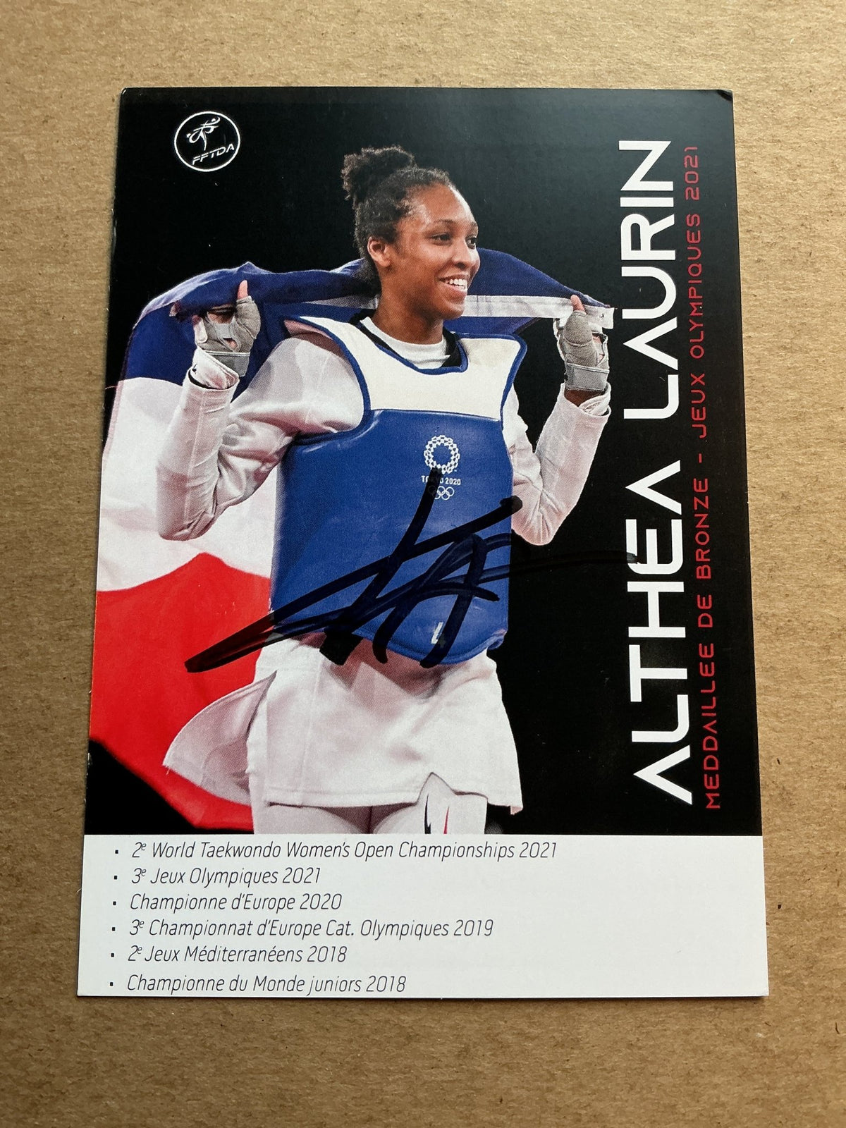 Althéa Laurin, France 🇫🇷 Taekwondo Summer Olympics 2024 hand signed - Autographs-World