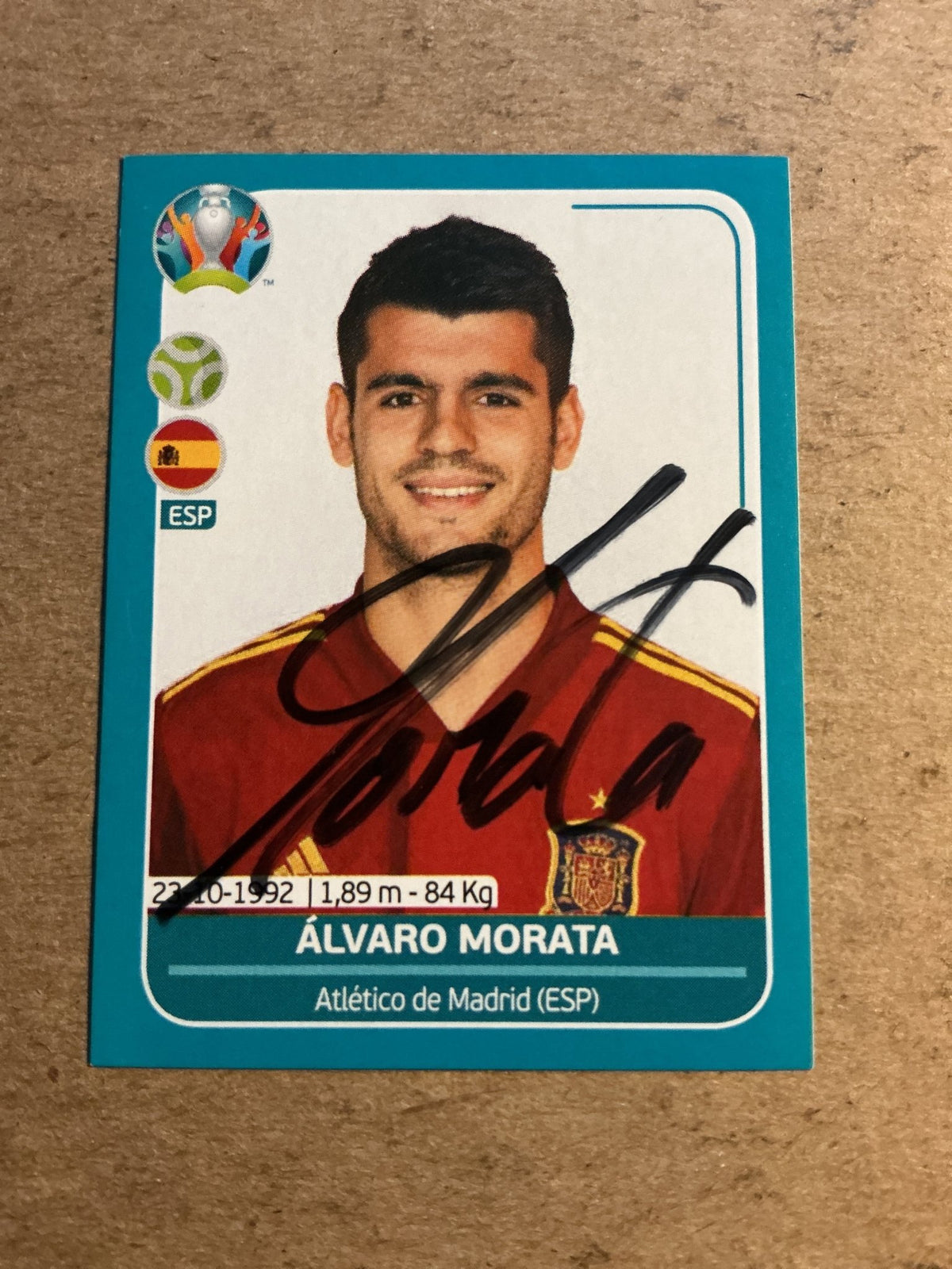 Alvaro Morata, Spain 🇪🇸 UEFA Euro 2020 Panini hand signed - Autographs-World