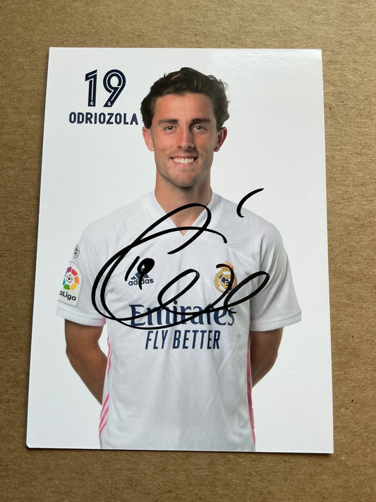Alvaro Odriozola, Spain 🇪🇸 Real Madrid 2020/21 hand signed - Autographs-World
