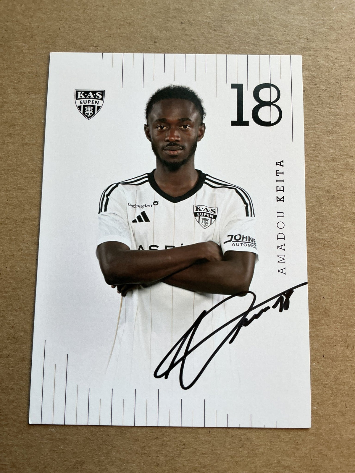 Amadou Keita, Guinea 🇬🇳 KAS Eupen 2023/24 hand signed - Autographs-World