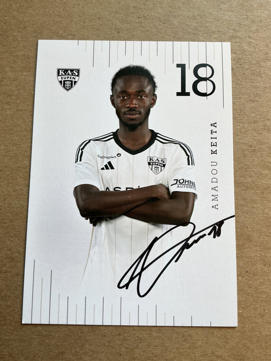 Amadou Keita, Guinea 🇬🇳 KAS Eupen 2023/24 hand signed - Autographs-World