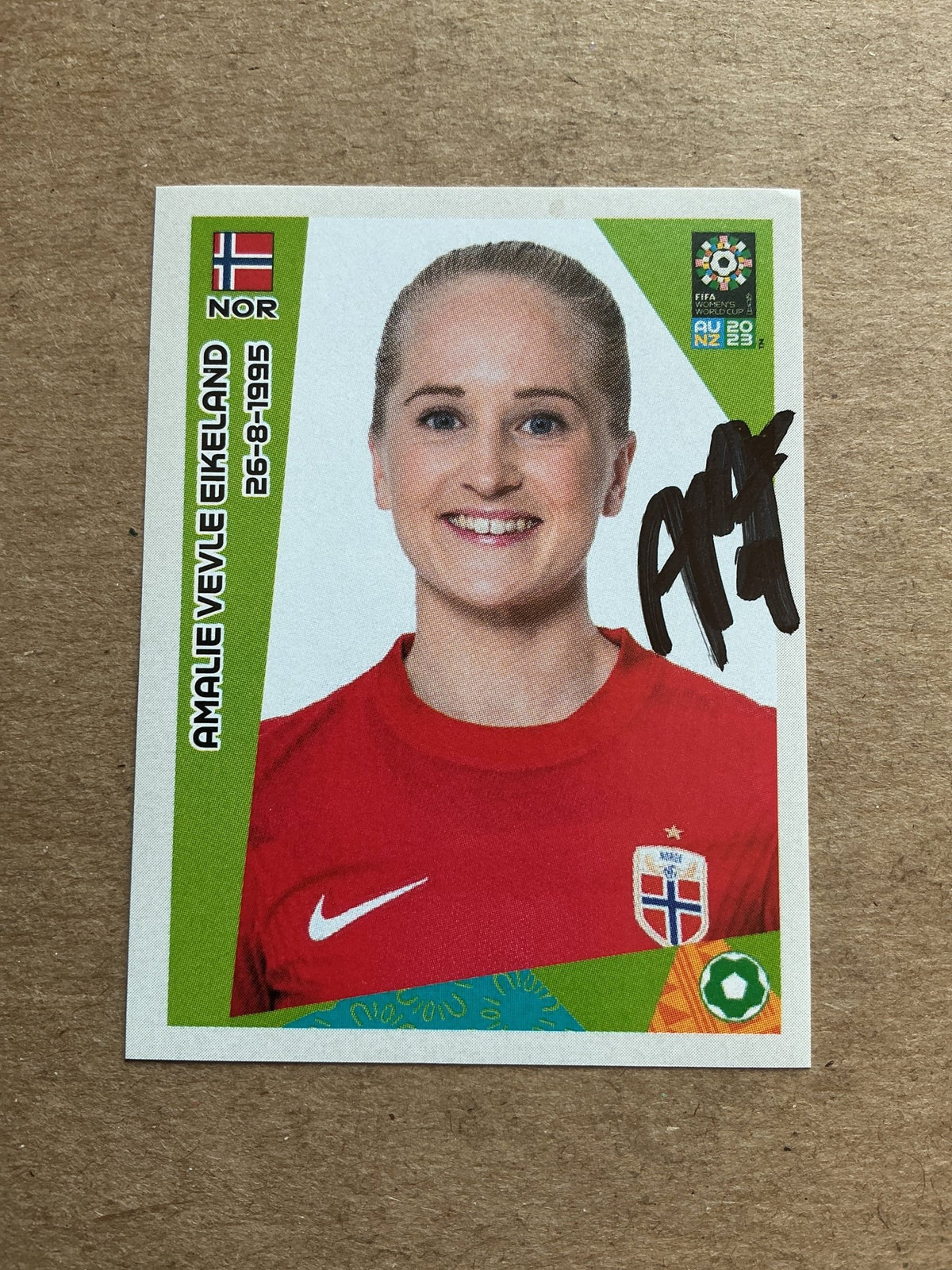 Amalie Eikeland, Norway 🇳🇴 FIFA Women’s World Cup 2023 Panini hand signed - Autographs-World