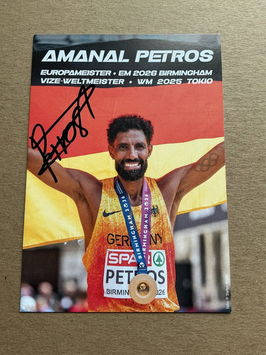 Amanal Petros, Germany 🇩🇪 Marathon Birmingham 2026 hand signed - Autographs-World