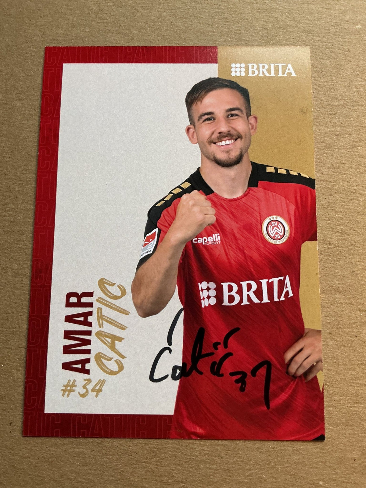 Amar Ćatić, Bosnia 🇧🇦 SV Wehen Wiesbaden 2023/24 hand signed - Autographs-World