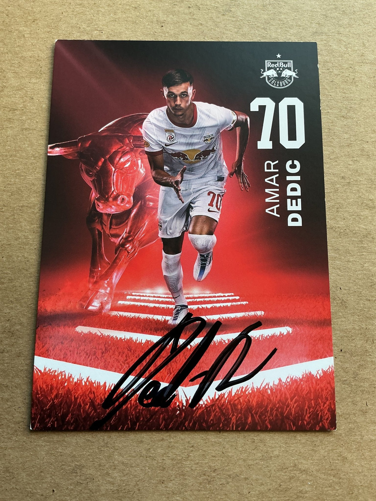 Amar Dedić, Bosnia 🇧🇦 FC Red Bull Salzburg 2022/23 hand signed - Autographs-World